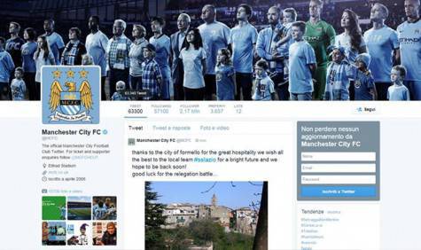 Pagina fake del Manchester City