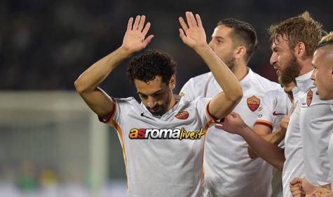 Fiorentina Roma esultanza Salah