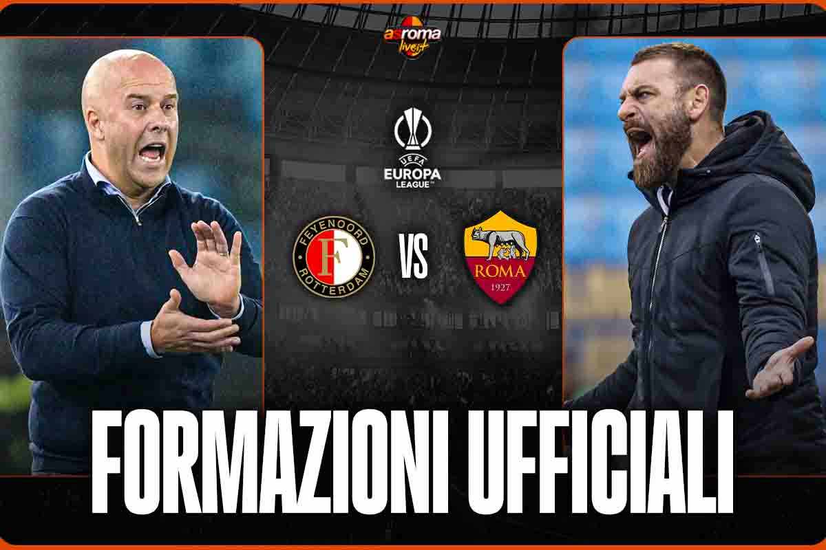 Formazioni ufficiali Feyenoord-Roma: De Rossi spiazza tutti in attacco