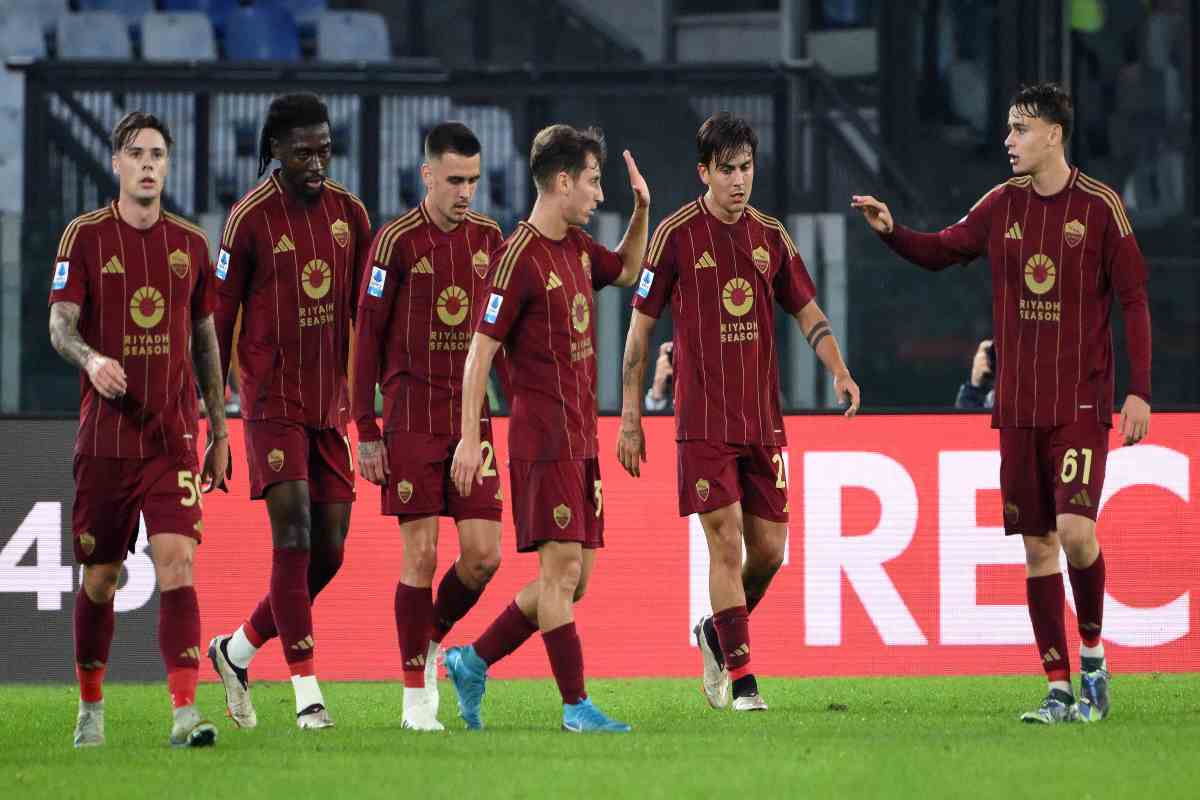 Giocatori della Roma nel match contro il Torino