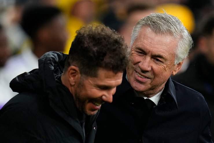 Simeone e Ancelotti, allenatori di Atletico e Real Madrid