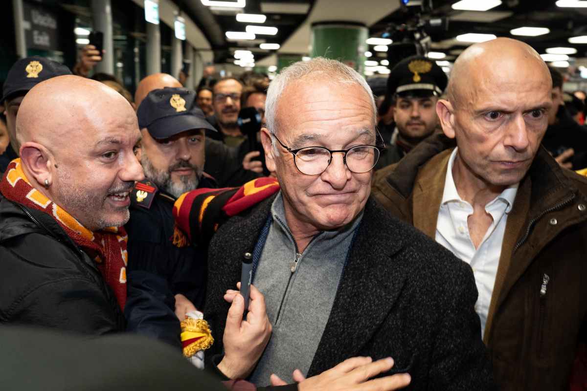 Claudio Ranieri all'arrivo a Roma