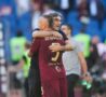 L'allenatore della Roma Ivan Juric abbraccia Angelino