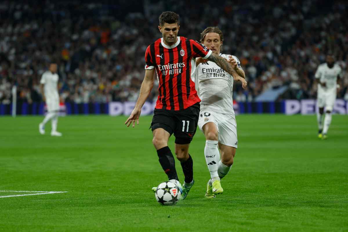 Pulisic con la maglia del Milan