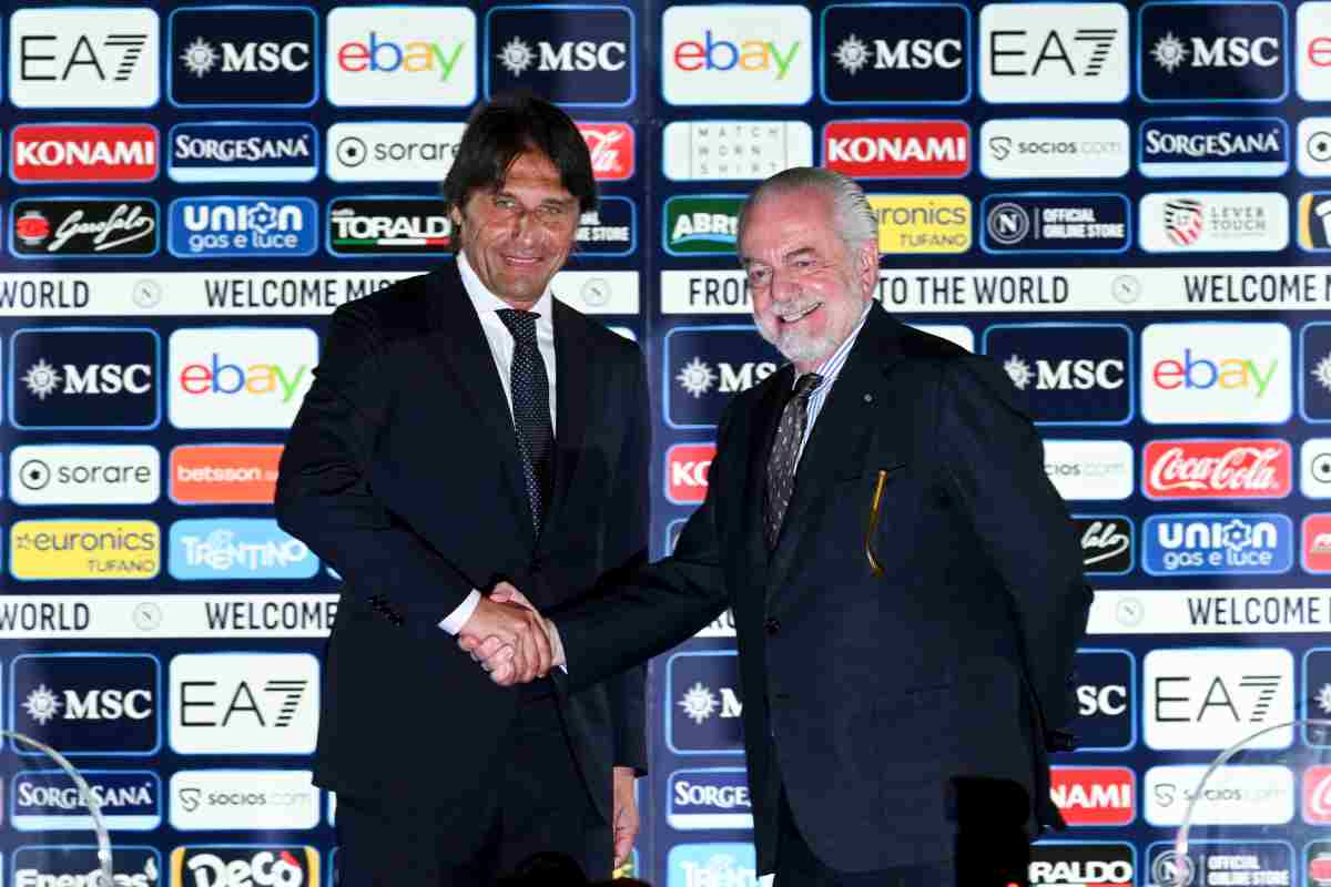 Conte e De Laurentiis alla presentazione 