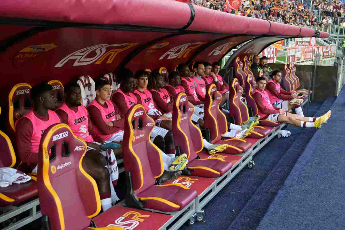 La panchina della Roma all'Olimpico