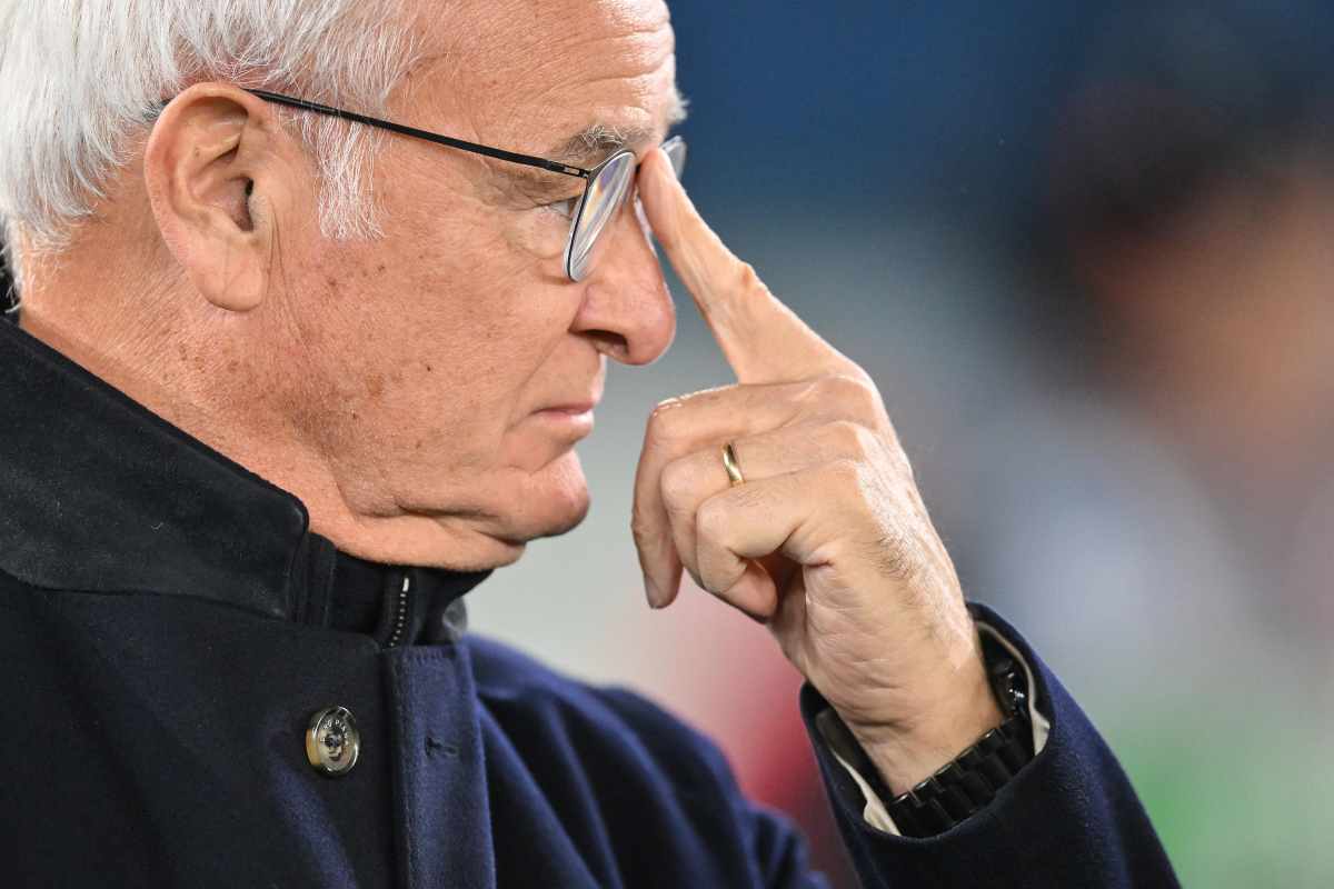 Claudio Ranieri sulla panchina della Roma